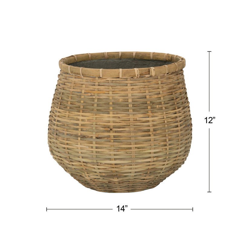 Bohemian Pots Handmade Cement/Bamboo Planter