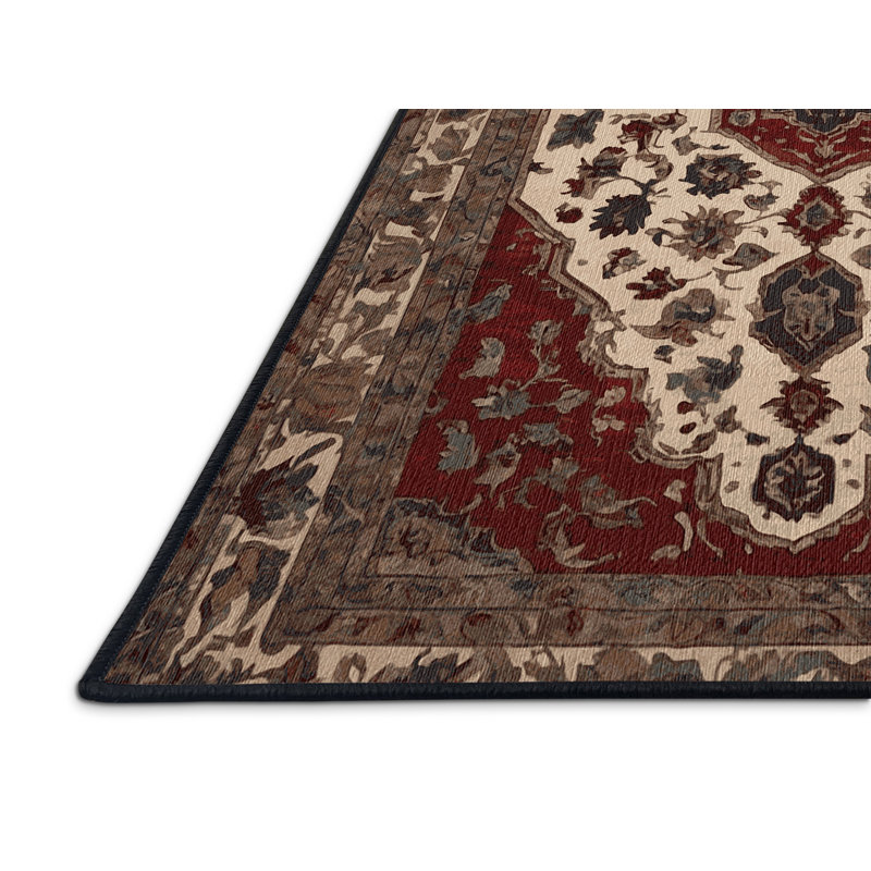 Tapis brun lavable à la machine, Carré 5 pi