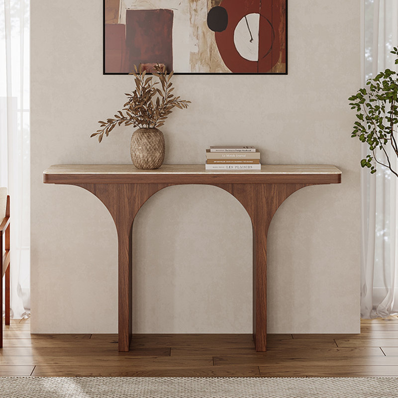 Console simple de style Wabi-sabi., H 33,5 po x l 55,1 po x P 13,8 po