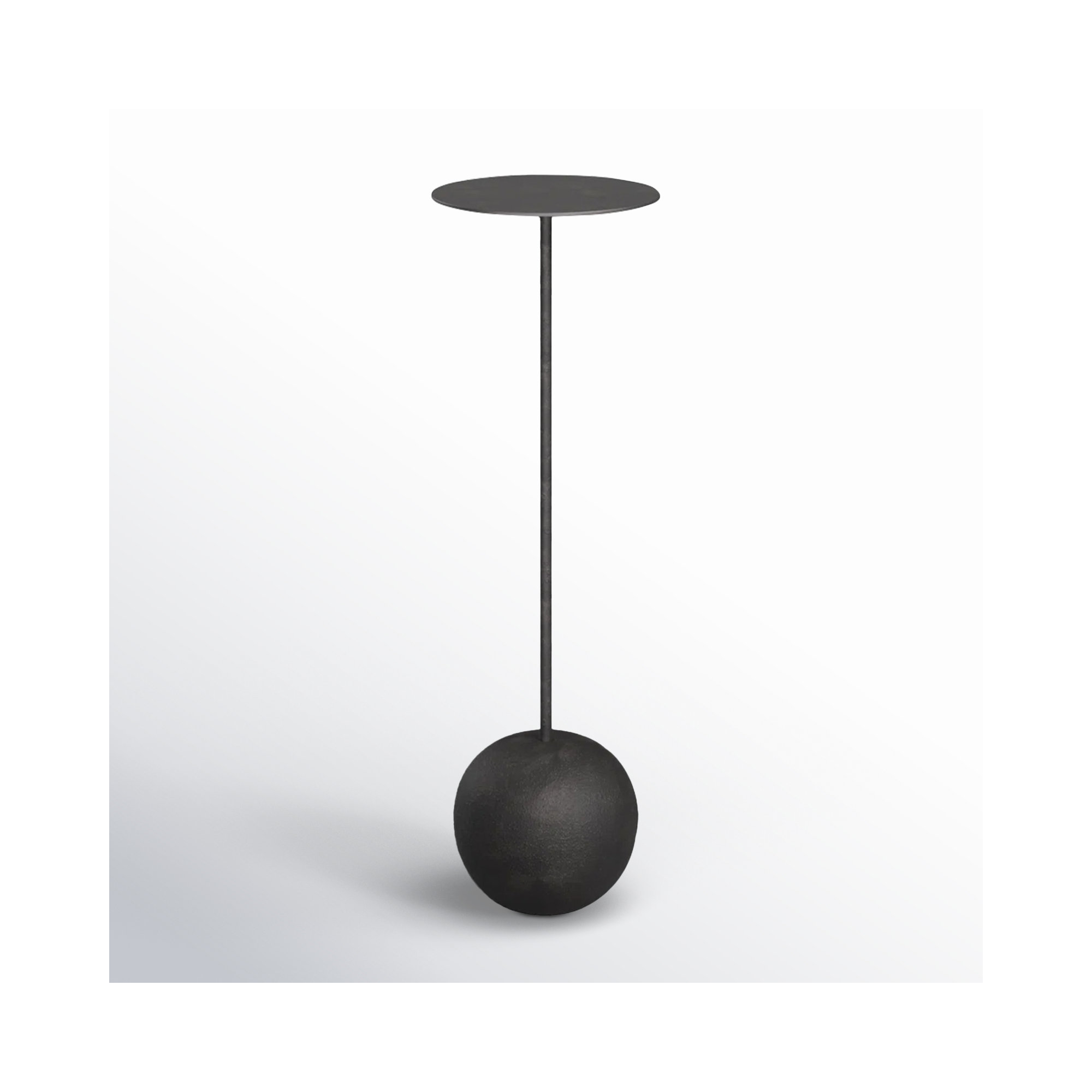 Walt Round Iron Pedestal End Table