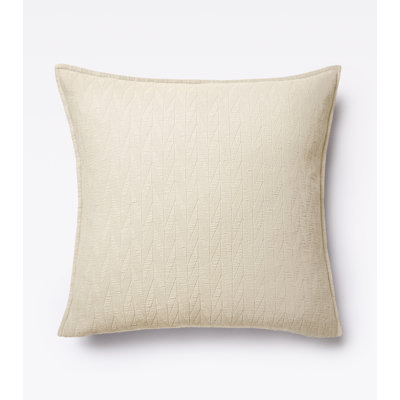 Cotton Matelassé Herringbone Euro Sham in Sand