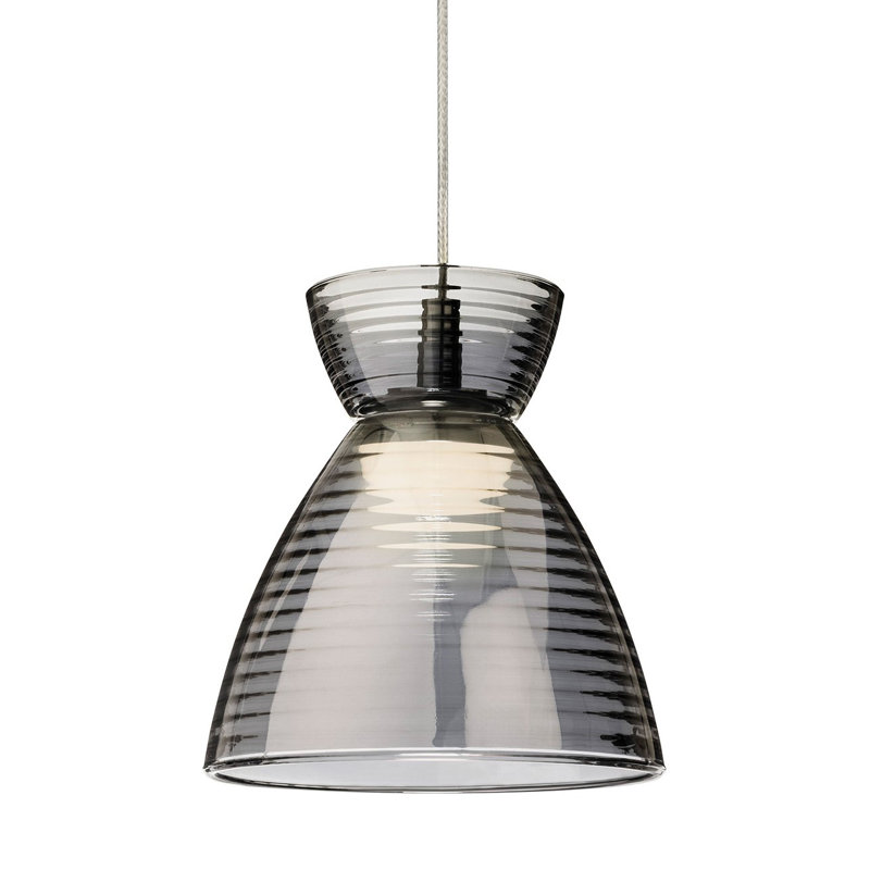 1 - Light Chrome LED Dome Pendant, Grey