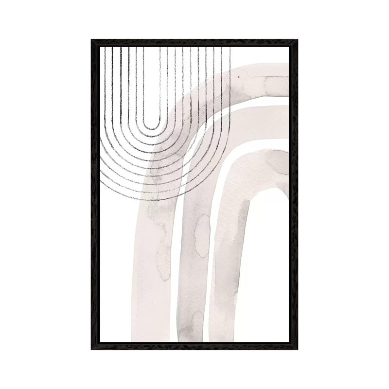 Abstract Rainbows by Whales Way - Painting on Canvas, 66.04cm H x 45.72cm W x 3.81cm D, Black Framed