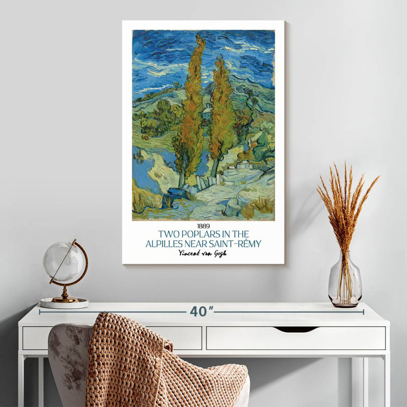 Affiche de l'exposition Deux peupliers Van Gogh, H 30 po x l 20 po