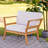 Bodie Acacia Wood Patio Armchair with Bone Cushions - Set of 2