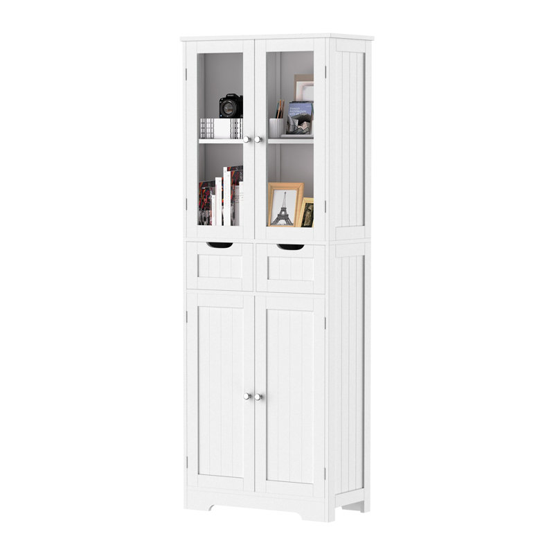  70"  Tall White Bathroom Cabinet Storage Cabinet