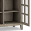 Armoire de rangement moyenne de style transitionnel en bois massif de 38 po avec portes en verre et tablettes réglables Artisan-761976898