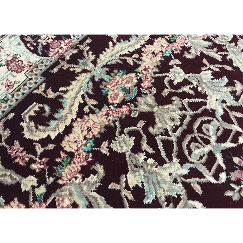 Hand-Knotted High-Quality Wine and Cream Area Rug