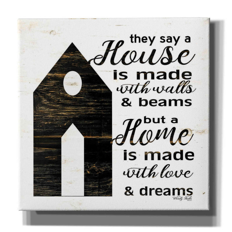 «A House ..» par Cindy Jacobs, art mural sur toile, 37 po x 37 po, H 12 po x l 12 po x P 0,75 po