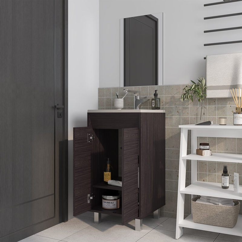ARMOIRE DE BAIN BRADY 45 CM + BOLONIA M, Noir