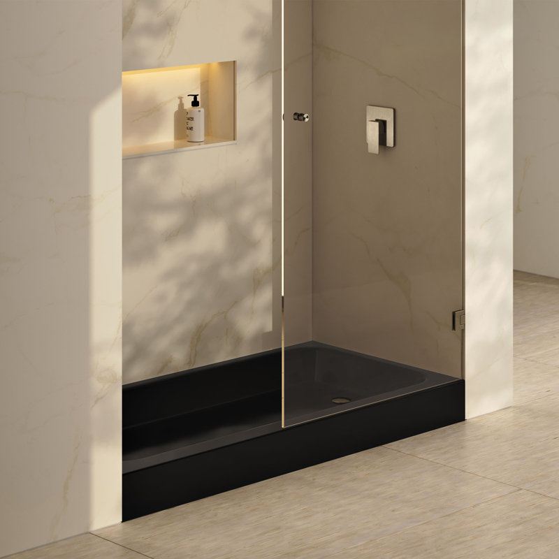Voltaire 60 X 30 Shower Pan Base, Black, Right