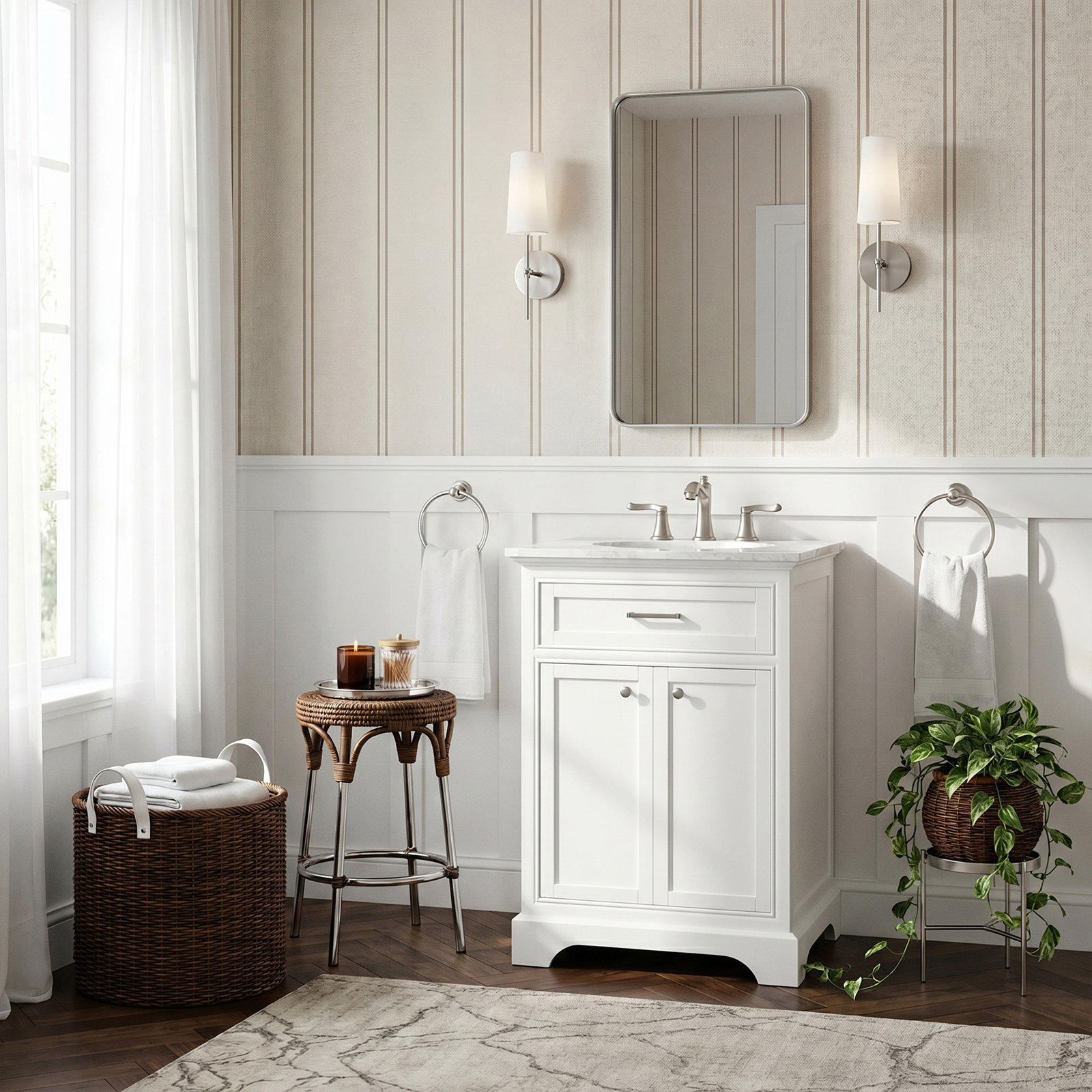 Hermes 24'' Single Bathroom Vanity, White