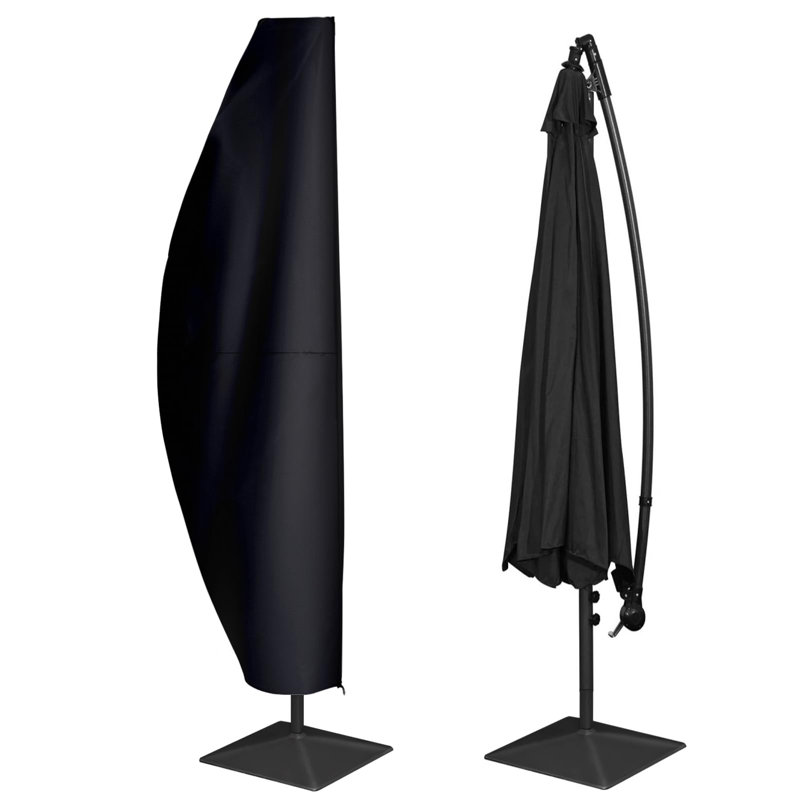 Patio Umbrella Cover - Umbrella Cover For 9Ft-13Ft Cantilever Umbrella,Waterproof Fabric Outdoor Umbrella Cover,Banana Style Parasol Cover, Black
