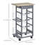 Chariot de cuisine à roulettes HOMcom, chariot de rangement utilitaire avec 4 paniers, tiroir, supports latéraux, roues pour salle à manger, gris foncé-82487482