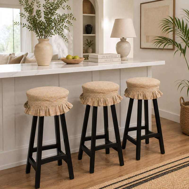 Housse de tabouret de bar en lin floral Mitti