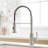 Pull Out Spray Kitchen Faucet, Brushed Nickel Finish, Stainless Steel, Single Handle, Gorgeous Faucet Tap With Down , Contemporary Sink