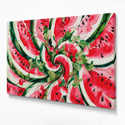 Vegetables Radish Watermelon Beige Canvas Wall Art