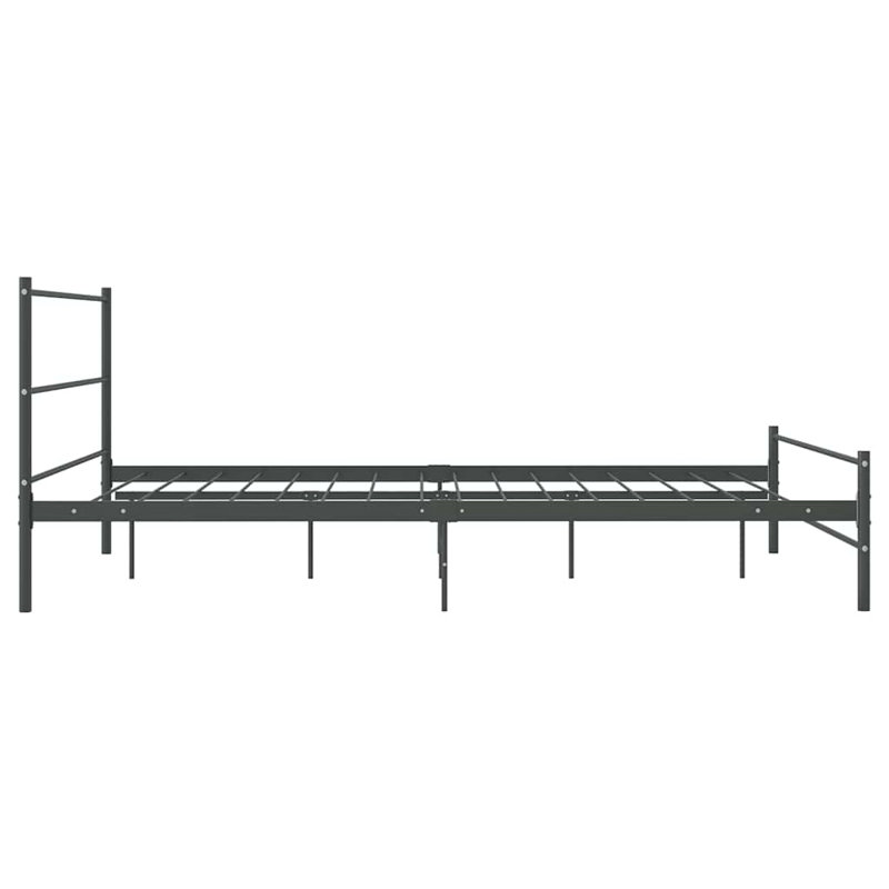 vidaXL Bed Frame Metal Tough Bed Frame Rectangular, grey, 140 x 200cm