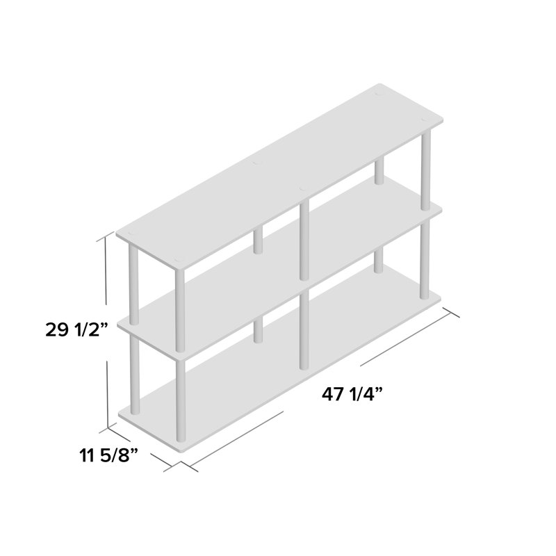 Bibliothèque étagère H 29,5 po x l 47,2 po Asid, Noir/gris