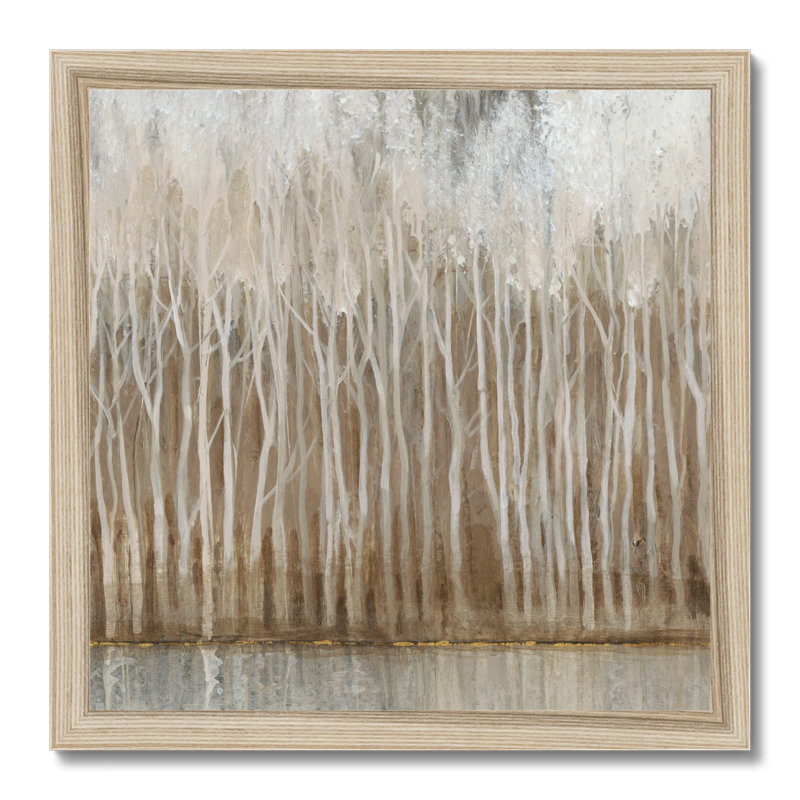 Whispering Trees II by Timothy O' Toole - Painting on Canvas, 34cm H x 34cm W, Natural Wood Framed Paper Print