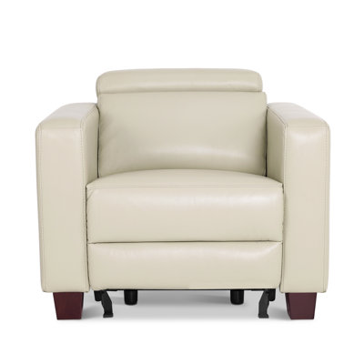Wall-hugger Power Recliner, High Leg Recliner with Adjustable Headrest, for Small Spaces, Faux Leather by Latitude Run