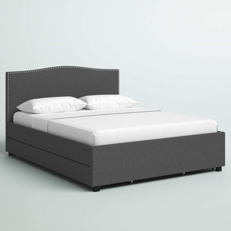 Filton Upholstered Storage Bed, European Kingsize (160 x 200 cm), Grey