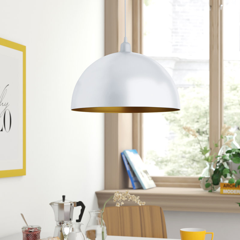 Oliviana 2 - Light Dome Pendant, White/Gold