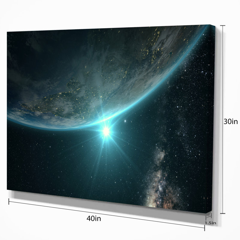 Sunrise in Space Landscape Canvas Print, 32" x 16"