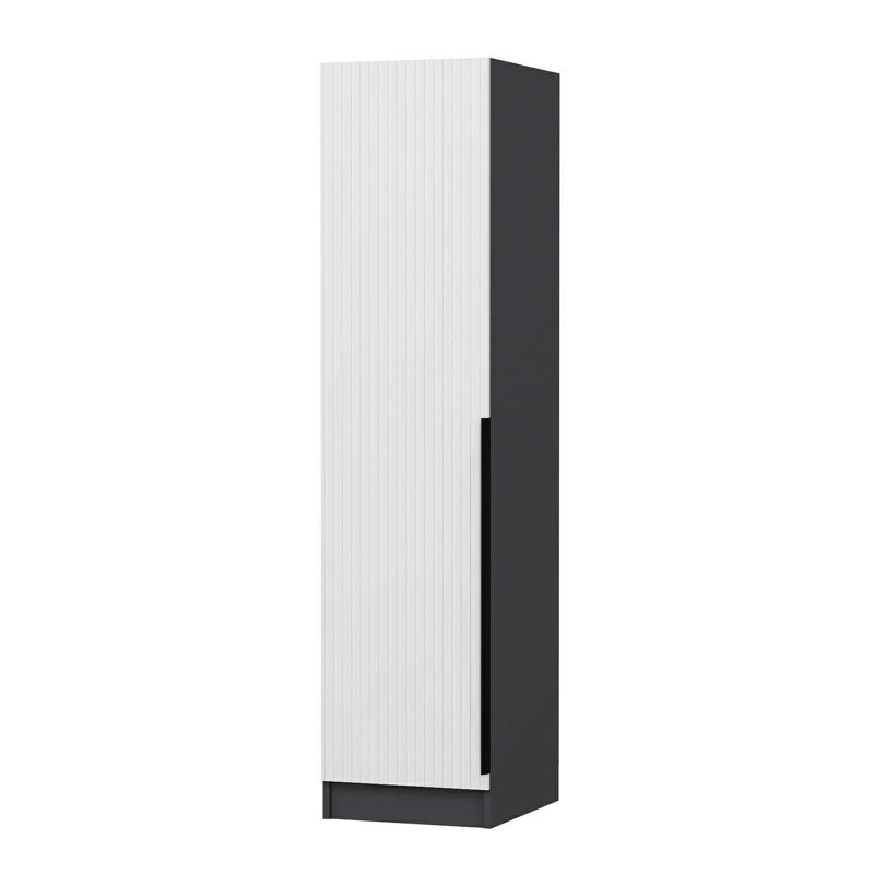 Elina Manufactured Wood Wardrobe, 190cm H x 45cm W x 52cm D, White/Black