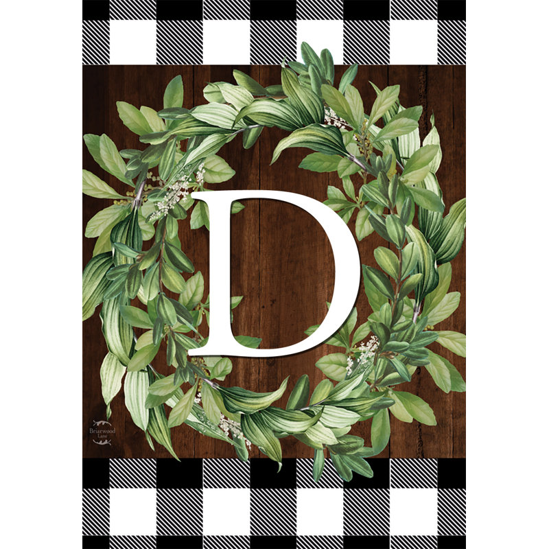 Couronne monogramme D - drapeau de jardin