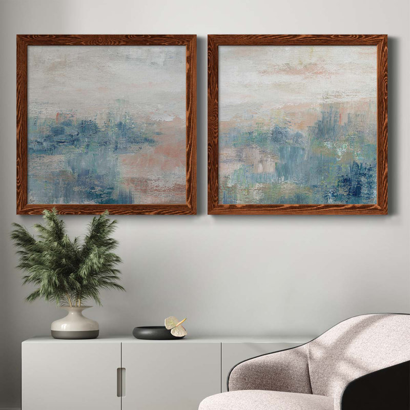 Cottage Grove I - ensemble de 2 peintures, H 24 po x l 48 po x P 1 po, Papier encadré érable