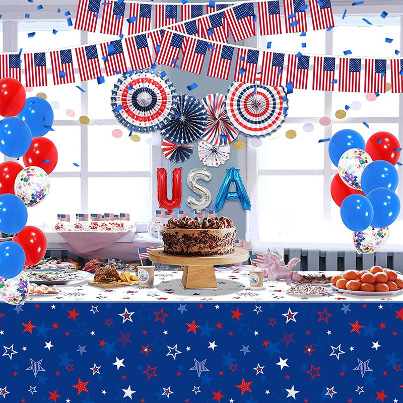 Hadsock Rectangle Patriotic Independence Day Polyester Tablecloth