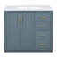 Ensemble de meuble-lavabo 36 po avec lavabo en céramique, armoire de rangement en bois massif, ensemble de meuble-lavabo autoportant avec 3 tiroirs et portes à fermeture douce-106790986-106790987