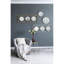 Décoration murale dorée et blanche avec miroir -, conception simple, décoration et cadre de style 43,5 x 15,5 pouces, touche moderne, 43,3 x 15,7