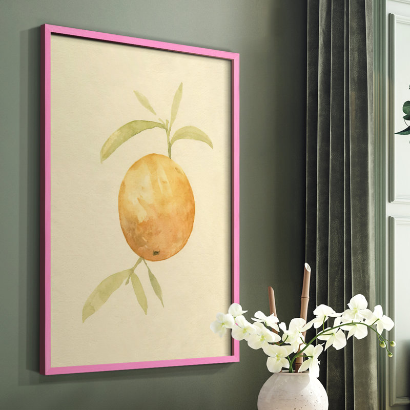 Dappled Oranges III Framed Print - Solid Wood, 14" H x 11" W, Black