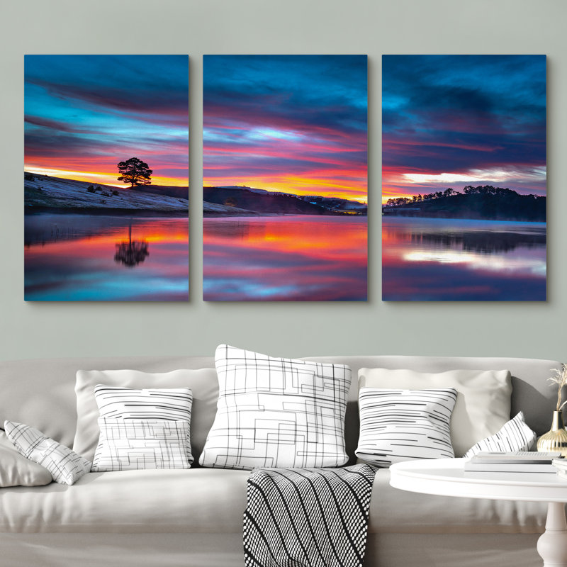 «Nature Landscape Turquoise Lake», reproduction sur toile tendue, H 24 po x l 48 po x P 5,75 po, Toile tendue
