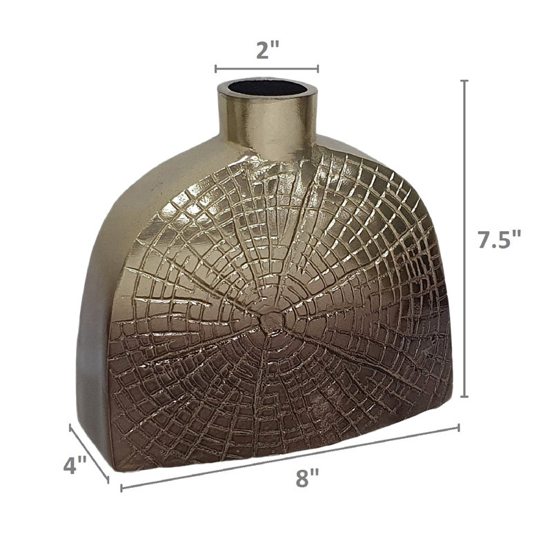 Gherlein Aluminum Table Vase, 7.5" H x 8" W x 4" D