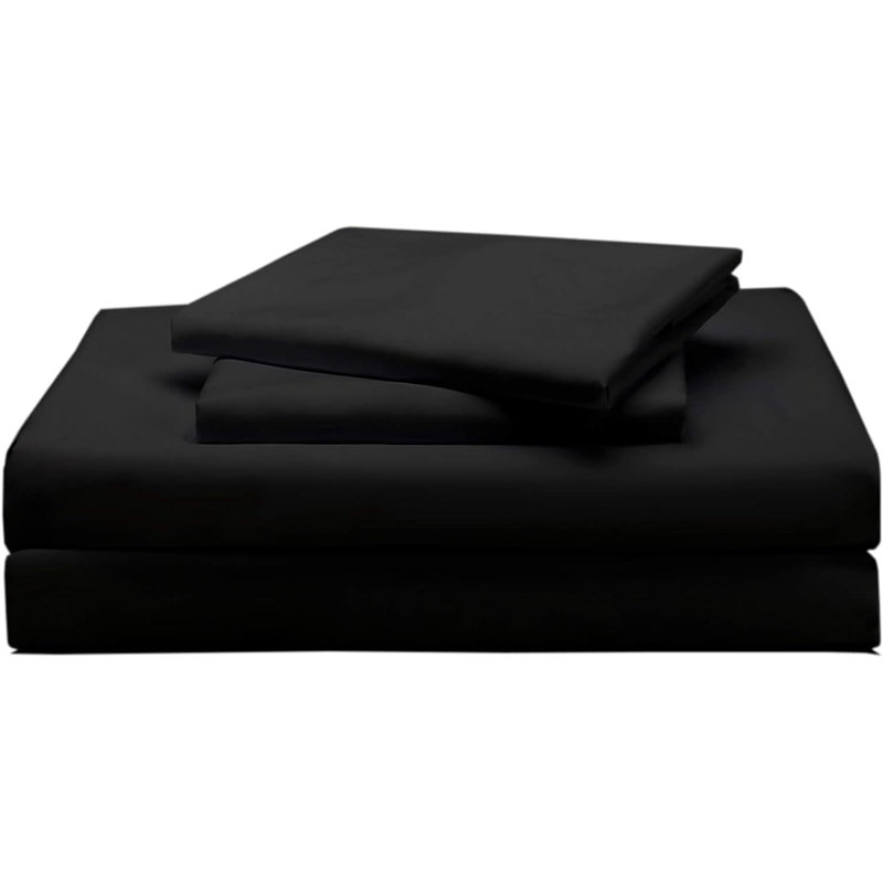 Ensemble de draps en microfibre douce, Ensemble de draps pour lit simple + 1 drap-housse , Noir