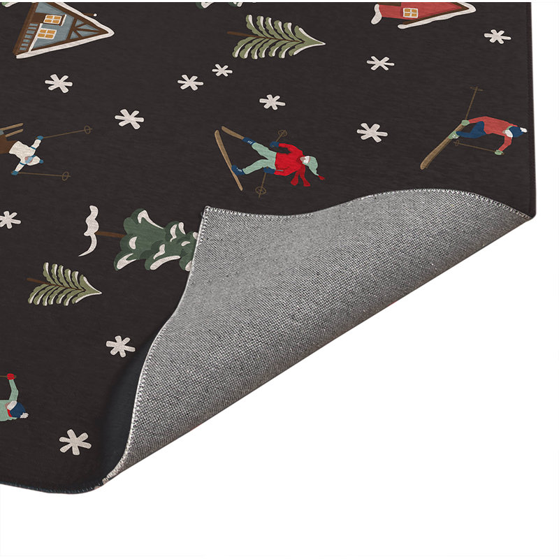 Tapis de cuisine Downhill, Gris anthracite, Rectangle 5 pi x 7 pi