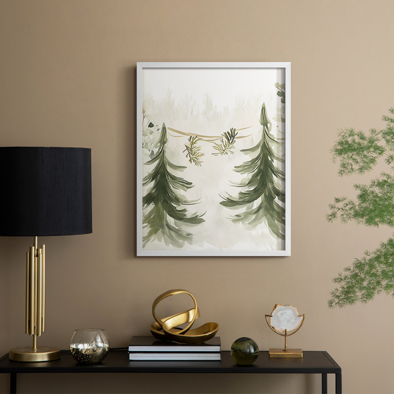 «Christmas Holiday Art», reproduction encadrée Ccclxxx - bois massif, 11" H x 9" W, Blanc