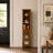 Yarissa Freestanding Multifunctional Linen Accent Storage Cabinet with Glass Doors and Adjustable Shelf