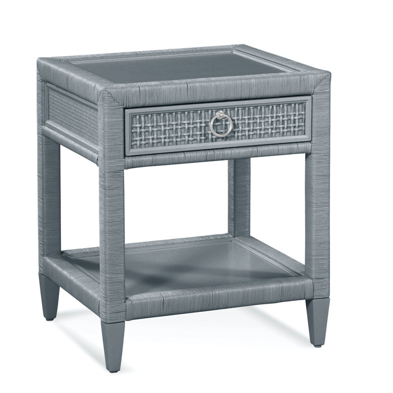 Naples 1 - Drawer Nightstand, Sea Glass, No, Satin Nickel