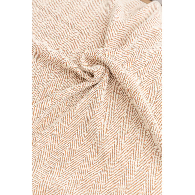 Jeté en coton à chevrons, Grand, Taupe