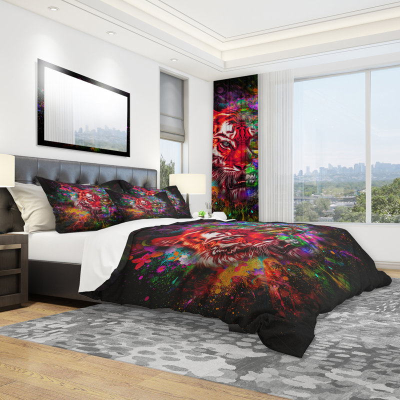 Ensemble de housse de couette moderne et contemporaine, Housse simple + 1 taie décorative