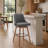 Orfield Modern Swivel Counter or Bar Height Upholstered Armless Bar Stool with Footrest in Wood-281107466-279282120-278007333