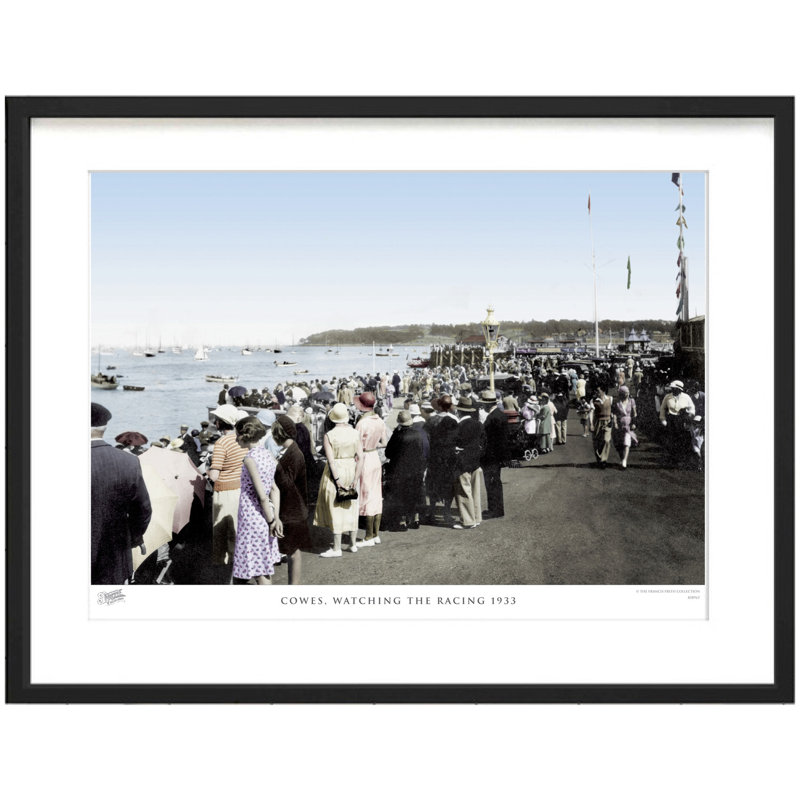 Cowes, Watching The Racing 1933 - Single Picture Frame Print, 28cm H x 36cm W x 2.3cm D