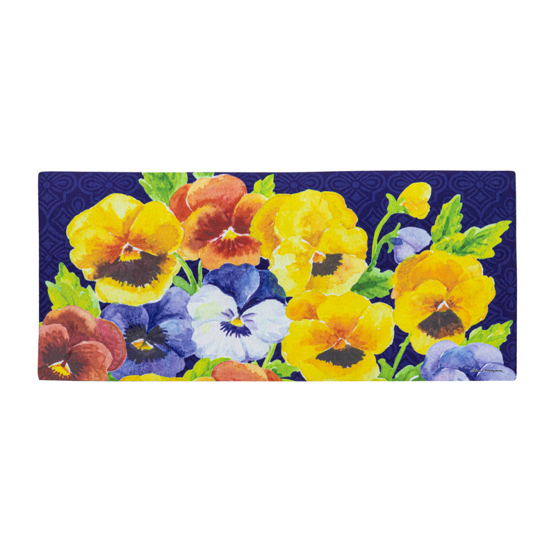 Tapis de bienvenue Welcome Pansies Sassafras