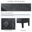 Armoire sculptée à quatre portes avec poignée de porte sculptée pour le salon - Noir antique + poignée fleur + MDF