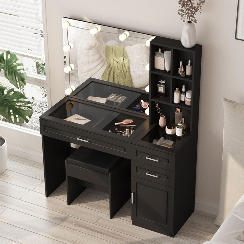 Coiffeuse Flem, Noir