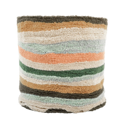 Izekiel Cotton 12 in. Multicolor Wavy Textured Basket with Lining